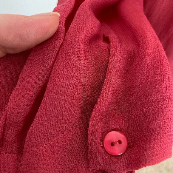 Putumayo sheer blouse in perfect tea berry rose pink VTG - Picture 4 of 6